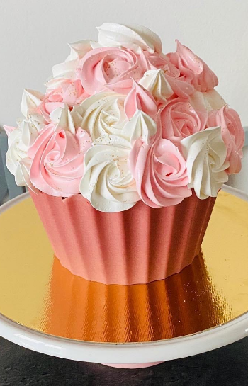 Cuppcake XXXL - rose et blanc