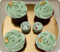 Cupcake macarons vert
