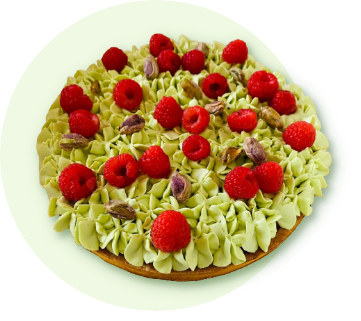 Tarte framboise pistache