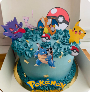 Layer cake bleu theme pokémon