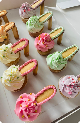 cupcake en form talon princess